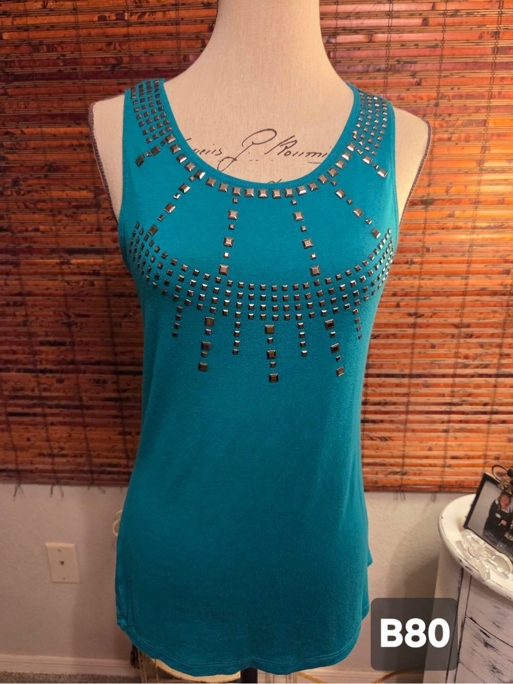 Maurices Teal Studded Scoop Neck Tank